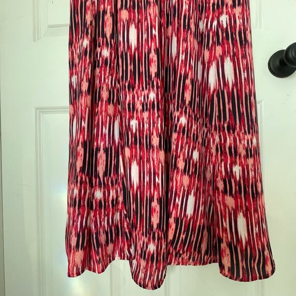 Sejour Pink Black Painted Ikat Print NWT Nordstrom Smocked Adjustable Maxi Dress - Picture 5 of 8
